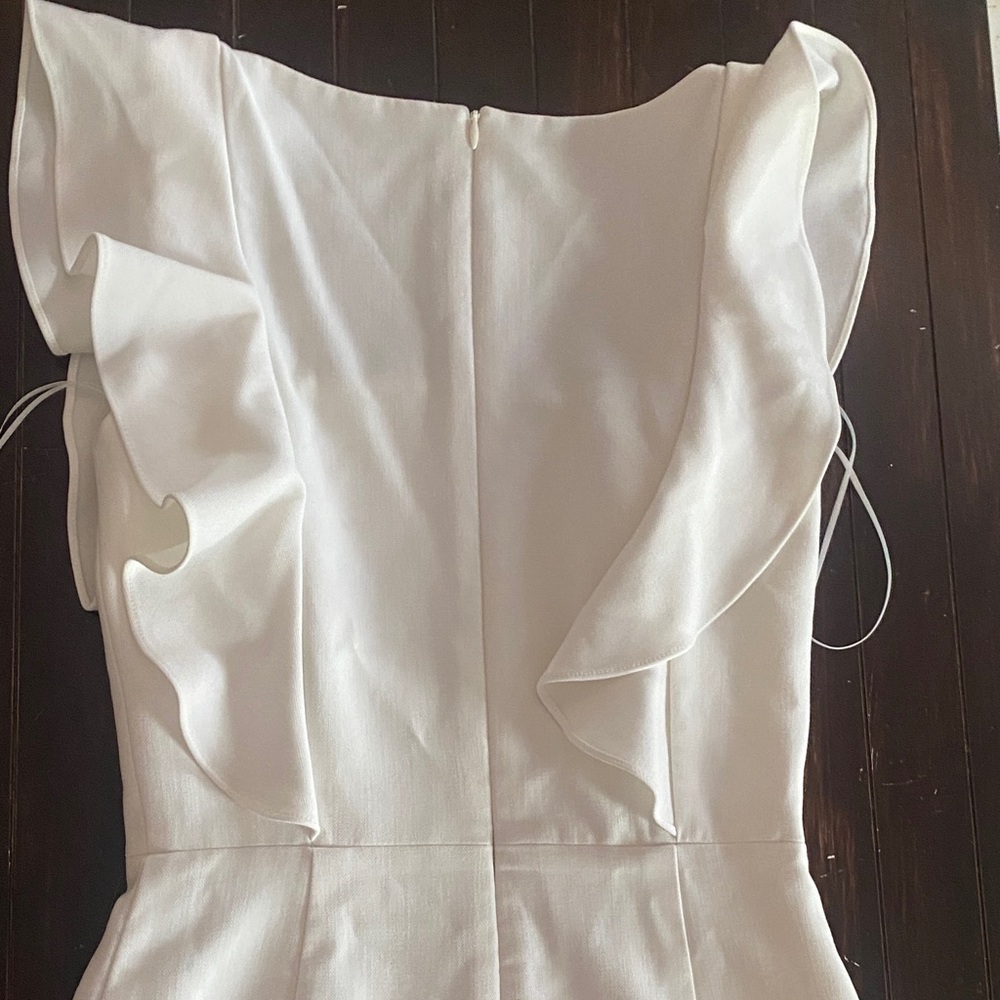 French Connection White Ruffle Mini Dress -Size 4 - Picture 7 of 11